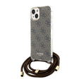 Husa de protectie Guess Crossbody Cord 4G Print (GUHCP15SHC4SEW) compatibil cu iPhone 15, Maro