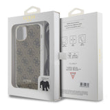 Husa de protectie Guess Crossbody Cord 4G Print (GUHCP15SHC4SEW) compatibil cu iPhone 15, Maro