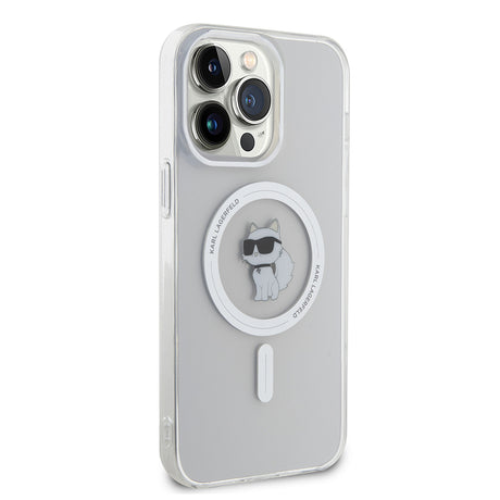 Husa de protectie Karl Lagerfeld IML MagSafe (KLHMP14XHFCCNOT) compatibil cu iPhone 14 Pro Max, Transparent Choupette
