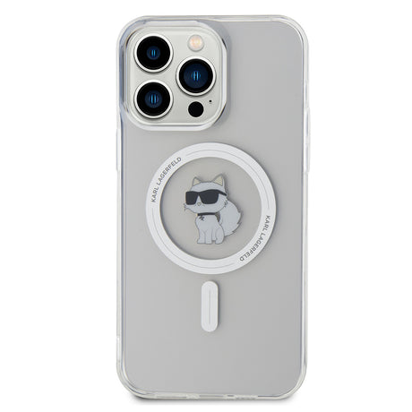 Husa de protectie Karl Lagerfeld IML MagSafe (KLHMP14XHFCCNOT) compatibil cu iPhone 14 Pro Max, Transparent Choupette