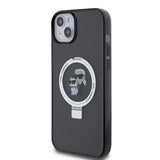 Husa de protectie Karl Lagerfeld Hardcase Ring Stand MagSafe (KLHMP15MHMRSKCK) compatibil cu iPhone 15 Plus, Karl&Choupette