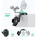 Suport Ugreen LP405 (20473), Waterfall-Shaped with Suction Cup for Dashboard, 360°, 4.7″- 7.2″ Phones, Negru