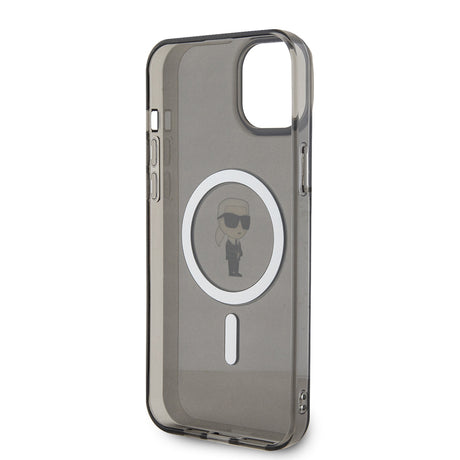 Husa de protectie Karl Lagerfeld IML MagSafe (KLHMP15MHFCKNOK) compatibil cu iPhone 15 Plus, Negru Ikonik