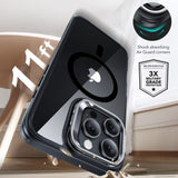 Folie de protectie ESR Classic Hybrid HaloLock Kickstand + Tempered Glass compatibil cu iPhone 16 Pro, Transparent Black