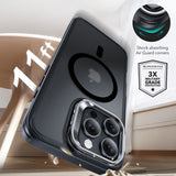 Folie de protectie ESR Classic Hybrid HaloLock Kickstand + Tempered Glass compatibil cu iPhone 16 Pro Max, Negru Mat