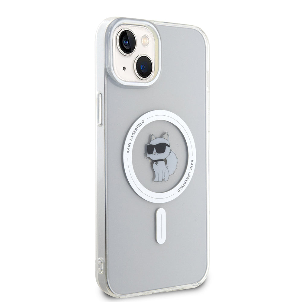 Husa de protectie Karl Lagerfeld IML MagSafe (KLHMP15MHFCCNOT) compatibil cu iPhone 15 Plus, Transparent Choupette