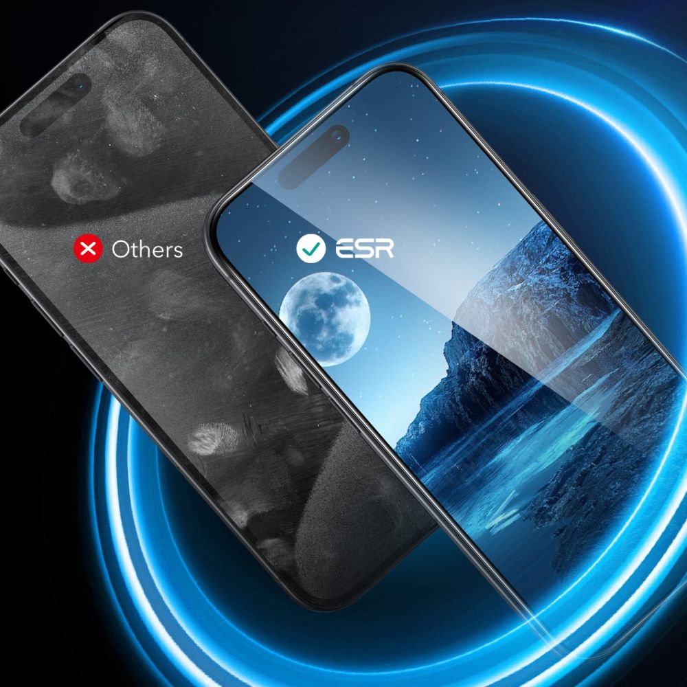 Folie de protectie ESR Tempered Glass (set de 2) compatibil cu iPhone 16 Pro Max, Negru