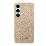 Husa de protectie Guess Glitter Script (GUHCS24MHGGSHD) compatibil cu Samsung Galaxy S24 Plus, Auriu