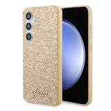 Husa de protectie Guess Glitter Script (GUHCS24MHGGSHD) compatibil cu Samsung Galaxy S24 Plus, Auriu