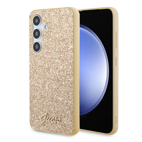 Husa de protectie Guess Glitter Script (GUHCS24MHGGSHD) compatibil cu Samsung Galaxy S24 Plus, Auriu