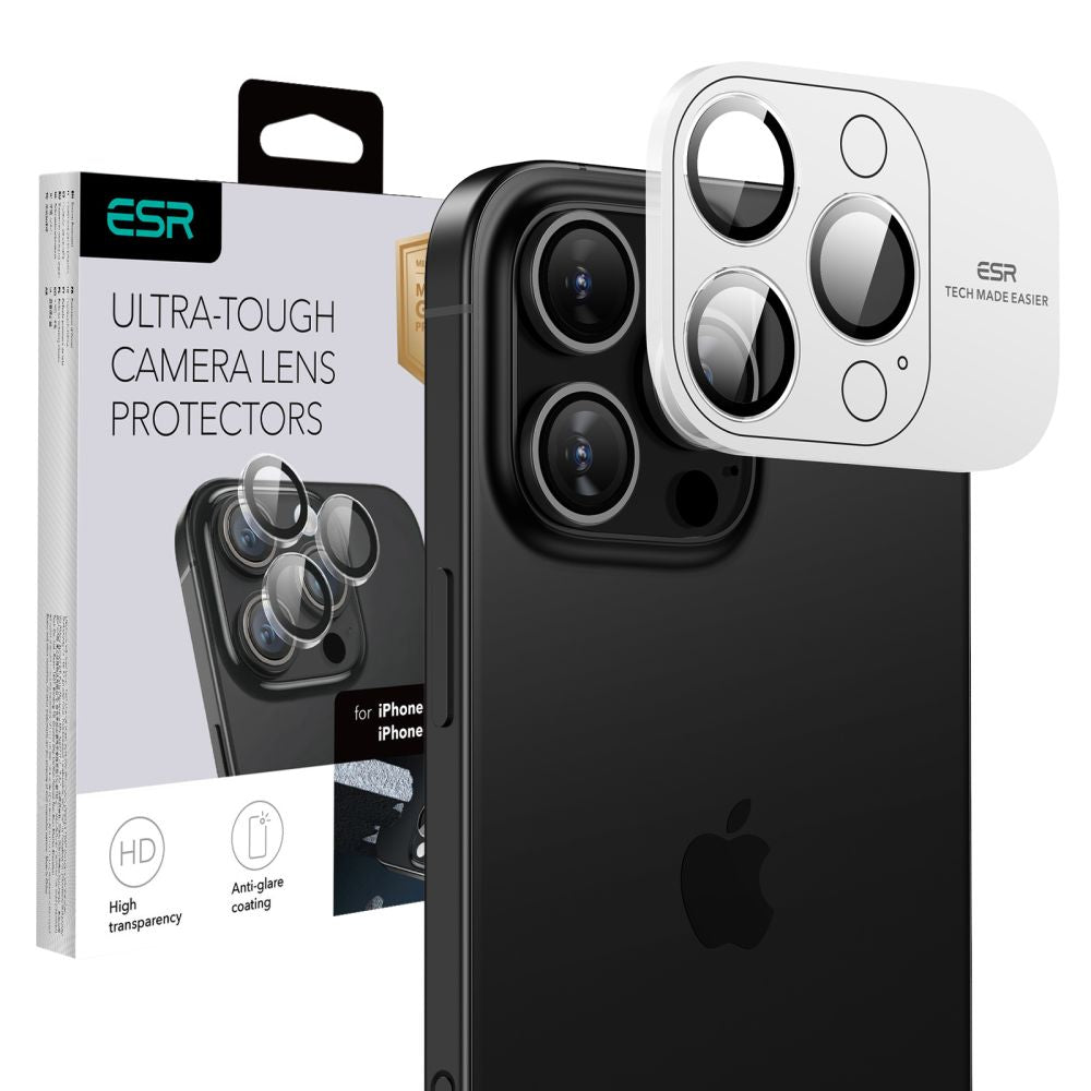 Folie de protectie ESR Armorite Camera Lens Protectors compatibil cu iPhone 14 Pro/14 Pro Max/15 Pro/15 Pro Max/16 Pro/16 Pro Max/17 Pro/17 Pro Max, Transparent