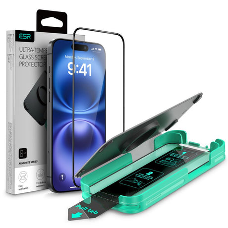 Folie de protectie ESR Armorite compatibil cu iPhone 16, Negru