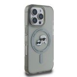 Husa de protectie Karl Lagerfeld IML MagSafe (KLHMP16XHLSKCK) compatibil cu iPhone 16 Pro Max, Metal Karl&Choupette Head