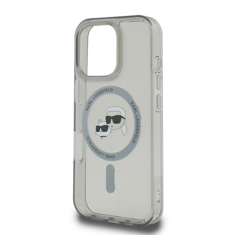 Husa de protectie Karl Lagerfeld IML MagSafe (KLHMP16XHLSKCK) compatibil cu iPhone 16 Pro Max, Metal Karl&Choupette Head