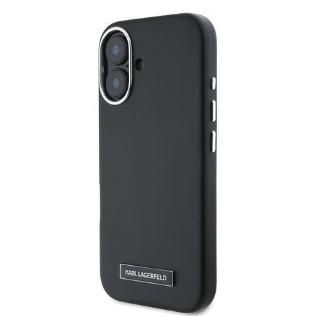 Husa de protectie Karl Lagerfeld Leather MagSafe (KLHMP16SPGMSRPK) compatibil cu iPhone 16, FW Metal Plate