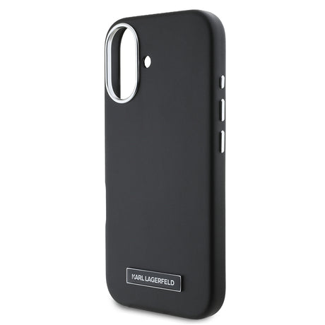 Husa de protectie Karl Lagerfeld Leather MagSafe (KLHMP16SPGMSRPK) compatibil cu iPhone 16, FW Metal Plate