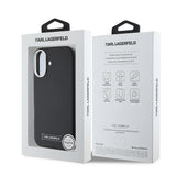 Husa de protectie Karl Lagerfeld Leather MagSafe (KLHMP16SPGMSRPK) compatibil cu iPhone 16, FW Metal Plate