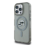 Husa de protectie Karl Lagerfeld IML MagSafe (KLHMP16LHLSKCK) compatibil cu iPhone 16 Pro, Metal Karl&Choupette Head