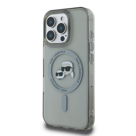 Husa de protectie Karl Lagerfeld IML MagSafe (KLHMP16LHLSKCK) compatibil cu iPhone 16 Pro, Metal Karl&Choupette Head