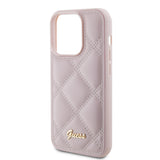 Husa de protectie Guess Quilted Metal Logo (GUHCP15XPSQSQSP) compatibil cu iPhone 15 Pro Max, Roz