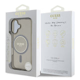 Husa de protectie Guess IML Glitter Circle MagSafe (GUHMP16SHFGEREK) compatibil cu iPhone 16, Negru