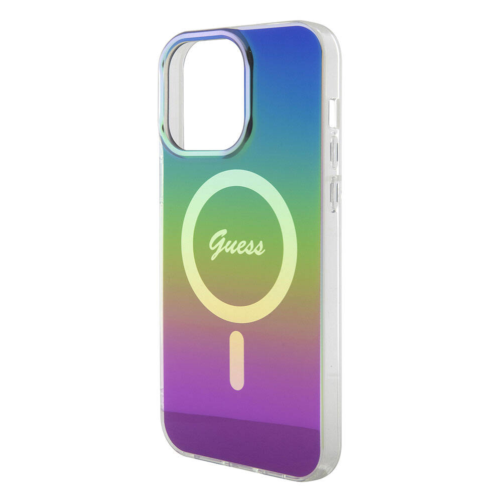 Husa de protectie Guess IML Iridescent MagSafe (GUHMP15LHITSK) compatibil cu iPhone 15 Pro, Curcubeu