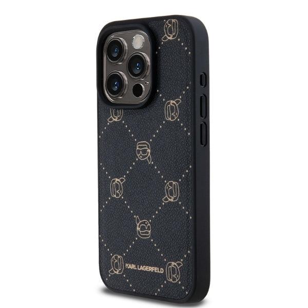 Husa de protectie Karl Lagerfeld Leather MagSafe (KLHMP15XPGKHPHK) compatibil cu iPhone 15 Pro Max, Karl Head