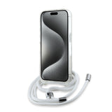 Husa de protectie Karl Lagerfeld IML Crossbody MagSafe (KLHMP15LHCKHNT) compatibil cu iPhone 15 Pro, Transparent Karl Head