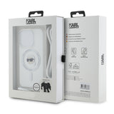 Husa de protectie Karl Lagerfeld IML Crossbody MagSafe (KLHMP15LHCKHNT) compatibil cu iPhone 15 Pro, Transparent Karl Head