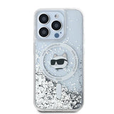 Husa de protectie Karl Lagerfeld Liquid Glitter MagSafe (KLHMP15XLGCHSGH) compatibil cu iPhone 15 Pro Max, Transparent Choupette Head