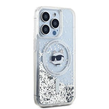 Husa de protectie Karl Lagerfeld Liquid Glitter MagSafe (KLHMP15XLGCHSGH) compatibil cu iPhone 15 Pro Max, Transparent Choupette Head
