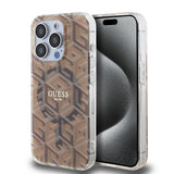Husa de protectie Guess IML GCube MagSafe (GUHMP15XHGCUSTGW) compatibil cu iPhone 15 Pro Max, Maro