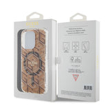 Husa de protectie Guess IML GCube MagSafe (GUHMP15XHGCUSTGW) compatibil cu iPhone 15 Pro Max, Maro