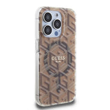 Husa de protectie Guess IML GCube MagSafe (GUHMP15LHGCUSTGW) compatibil cu iPhone 15 Pro, Maro