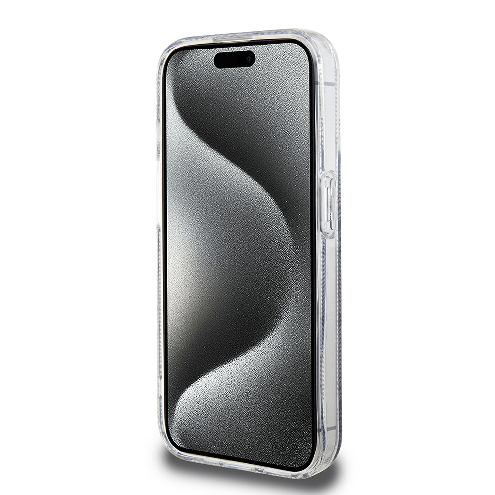 Husa de protectie Guess IML GCube MagSafe (GUHMP15LHGCUSTGK) compatibil cu iPhone 15 Pro, Negru