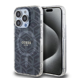 Husa de protectie Guess IML GCube MagSafe (GUHMP15LHGCUSTGK) compatibil cu iPhone 15 Pro, Negru