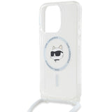 Husa de protectie Karl Lagerfeld IML Crossbody MagSafe (KLHMP15XHCCHNT) compatibil cu iPhone 15 Pro Max, Transparent Choupette Head&Cord