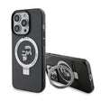 Husa de protectie Karl Lagerfeld Hardcase Ring Stand Magsafe (KLHMP15LHMRSKCK) compatibil cu iPhone 15 Pro, Karl&Choupette