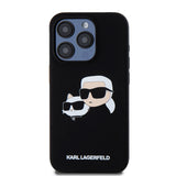 Husa de protectie Karl Lagerfeld Silicone MagSafe (KLHMP15LSKCHPPLK) compatibil cu iPhone 15 Pro, Karl&Choupette Head