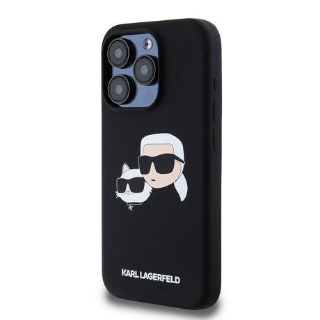 Husa de protectie Karl Lagerfeld Silicone MagSafe (KLHMP15LSKCHPPLK) compatibil cu iPhone 15 Pro, Karl&Choupette Head