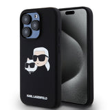 Husa de protectie Karl Lagerfeld Silicone MagSafe (KLHMP15LSKCHPPLK) compatibil cu iPhone 15 Pro, Karl&Choupette Head