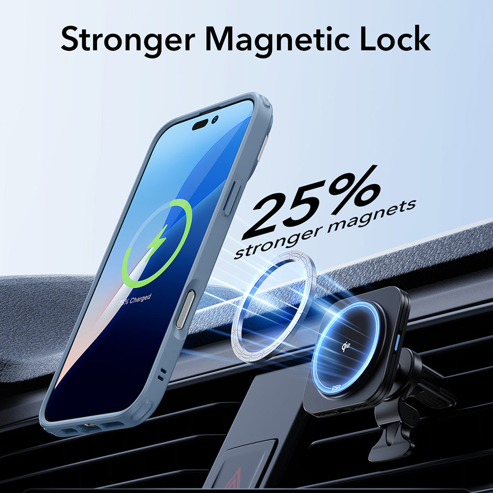 Husa de protectie ESR Classic Hybrid HaloLock Kickstand compatibil cu iPhone 16, Transparent Blue