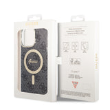 Husa de protectie Guess IML 4G MagSafe (GUHMP15LH4STK) compatibil cu iPhone 15 Pro, Negru