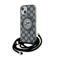 Husa de protectie Karl Lagerfeld IML Crossbody MagSafe (KLHMP15SHCKCKLCK) compatibil cu iPhone 15, Monogram Karl&Choupette Head