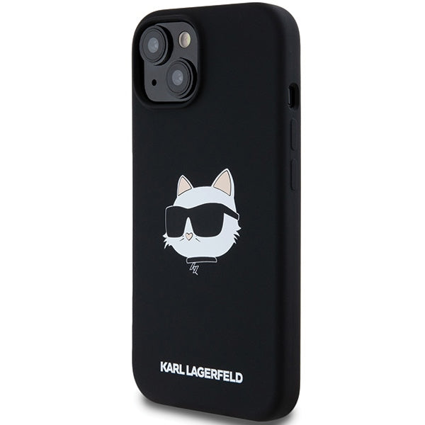 Husa de protectie Karl Lagerfeld Silicone MagSafe (KLHMP15MSCHPPLK) compatibil cu iPhone 15 Plus, Choupette Head