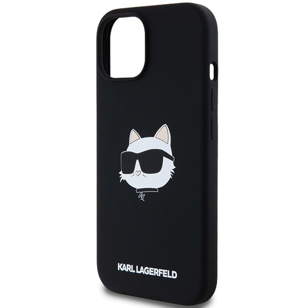 Husa de protectie Karl Lagerfeld Silicone MagSafe (KLHMP15MSCHPPLK) compatibil cu iPhone 15 Plus, Choupette Head
