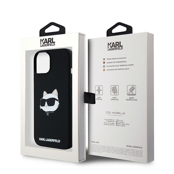 Husa de protectie Karl Lagerfeld Silicone MagSafe (KLHMP15MSCHPPLK) compatibil cu iPhone 15 Plus, Choupette Head