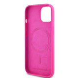 Husa de protectie Karl Lagerfeld Silicone MagSafe (KLHMP15MSCHPPLF) compatibil cu iPhone 15 Plus, Fuschia Choupette Head