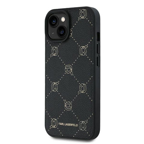 Husa de protectie Karl Lagerfeld Leather MagSafe (KLHMP15MPGKHPHK) compatibil cu iPhone 15 Plus, Karl Head