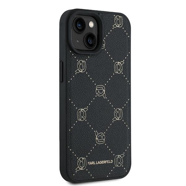 Husa de protectie Karl Lagerfeld Leather MagSafe (KLHMP15MPGKHPHK) compatibil cu iPhone 15 Plus, Karl Head